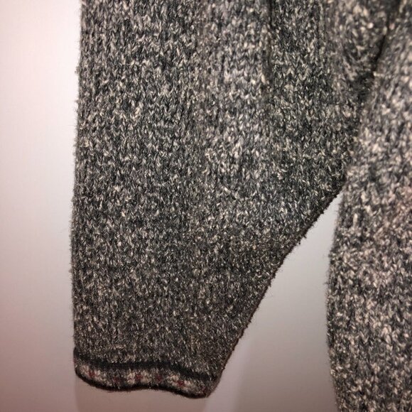 Tulchan Womens Large Gray Heather Flower Embroidered Cardigan Sweater Sz L - Picture 6 of 11